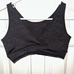 Dark Gray Wrap Sports Bra